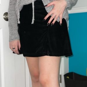 Black velvet skirt